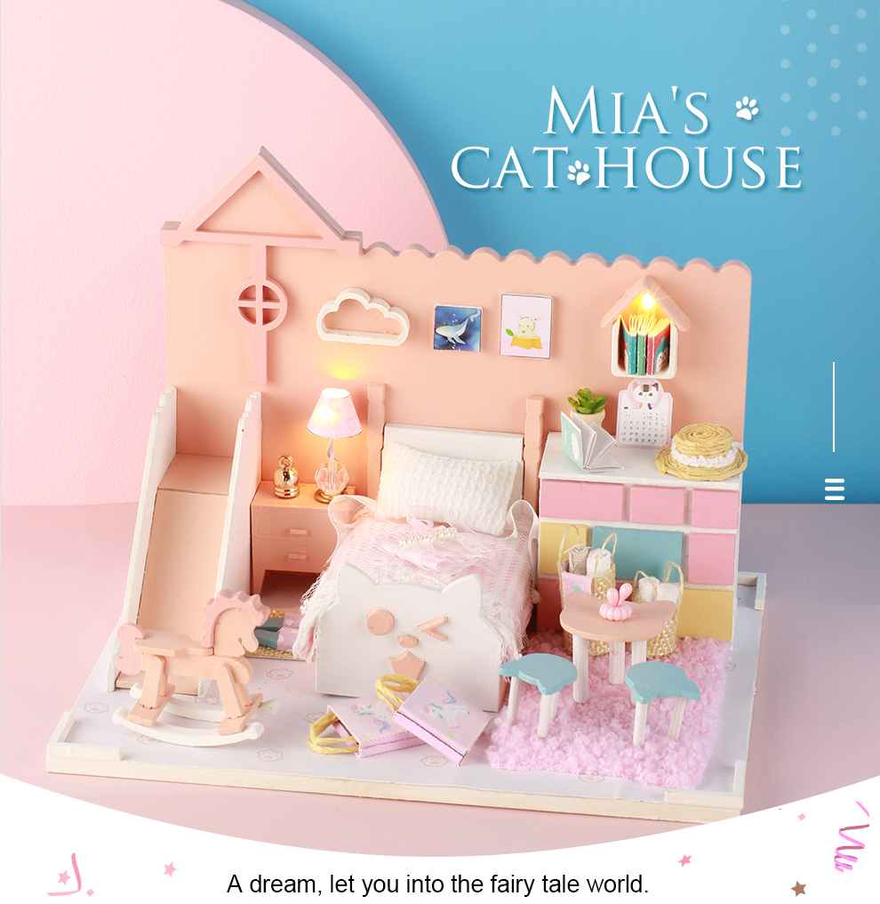 Diy Miniature Toy House Meow Meow Mia P 002f Without Musical Device Artlane Singapore